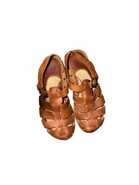 Born Brown Leather Fisherman Sandals Size 9 M